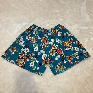 Vintage High Waist Floral Elastic Waistband Shorts Size XS/Small